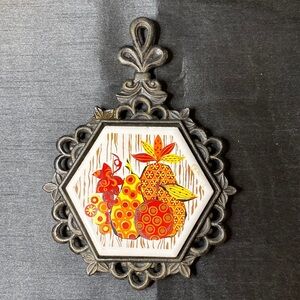 Cast Iron and Ceramic Trivet
